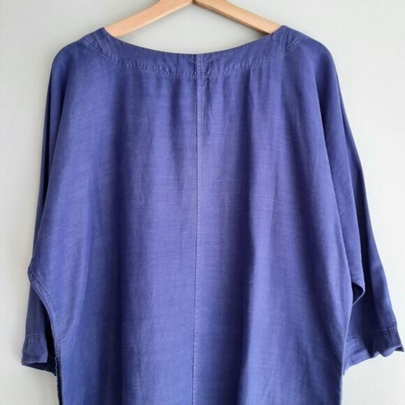 WILFRED | Aritzia Delphine Relaxed Fit Shift Dress w/ Pockets Blue Sz XS Flawed - Picture 9 of 14
